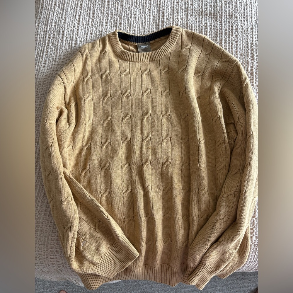 Cable Knit Yellow/Tan Sweater